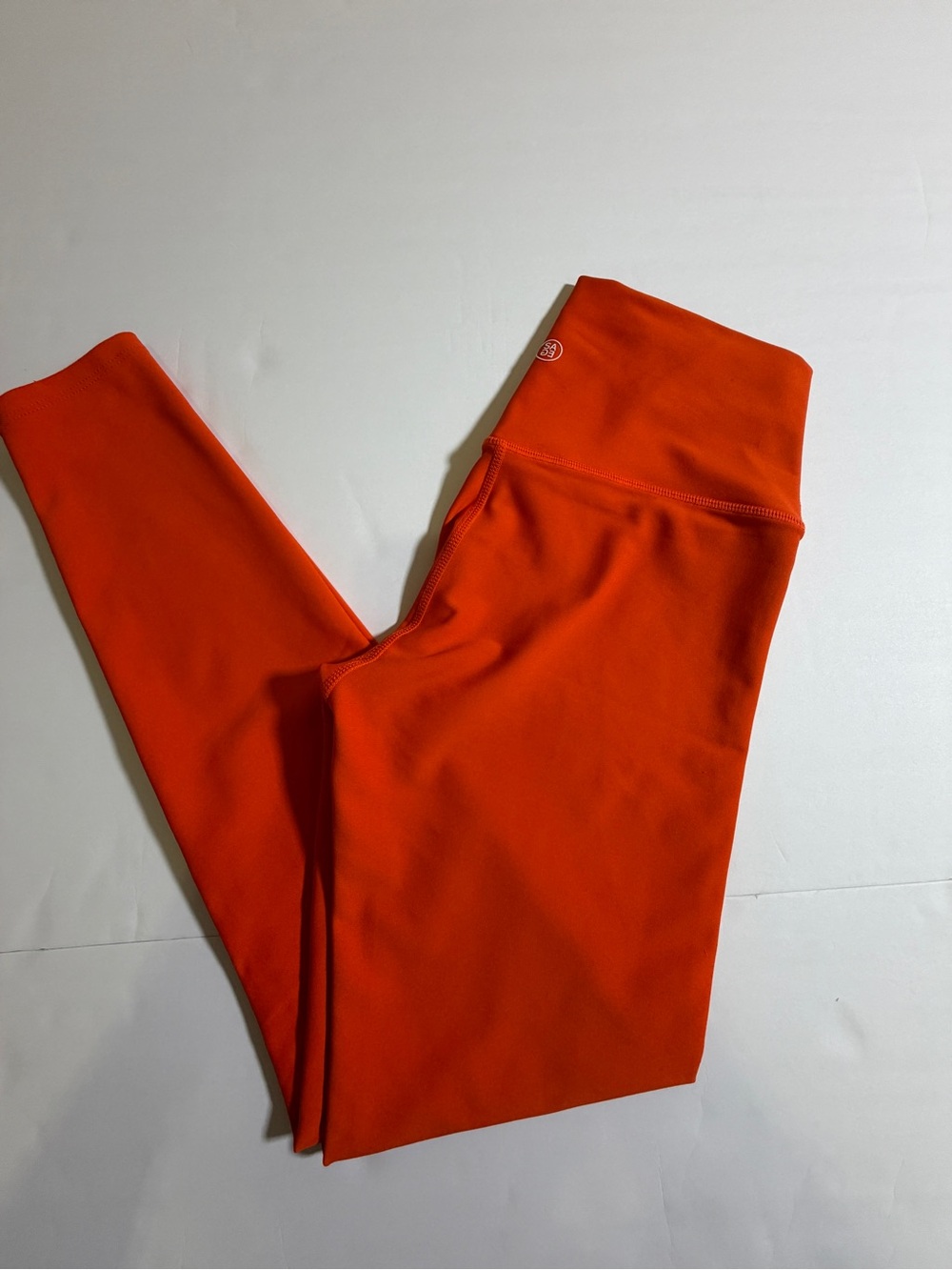 SAGE Collective Bright Orange High-Waist Active Leggings Small
